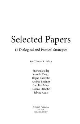 Download Selected Papers: 12 Dialogical and Poetical Strategies - Yehuda Safran | PDF