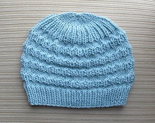 Download Knitting Pattern Blue Hat in Small Bouquets Stitch in Size Adult - Yelena Chen | PDF
