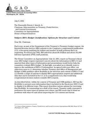 Read Irs's Budget Justification: Options for Structure and Content - U.S. Government Accountability Office | ePub