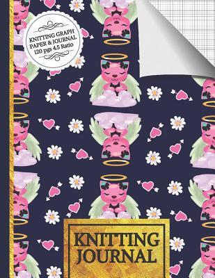 Read online Knitting Journal: Angel Cats, Flowers and Hearts Journal to Write in, Half Lined Paper, Half Graph Paper (4:5 Ratio) - Woolly Publishers file in PDF