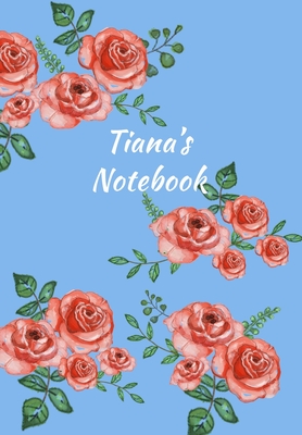 Full Download Tiana's Notebook: Personalized Journal - Garden Flowers Pattern. Red Rose Blooms on Baby Blue Cover. Dot Grid Notebook for Notes, Journaling. Floral Watercolor Design with First Name -  file in ePub